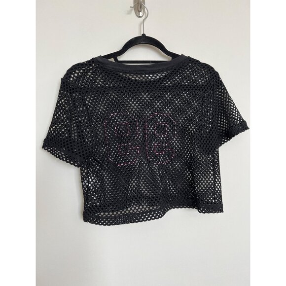 Forever 21 Black Caged "99" Cropped Top - Size Medium - Picture 5 of 6